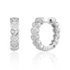 13746 Stříbrné náušnice kroužky francouzské srdce srdíčko čirý kámen bílý zirkon šperky BEALIO