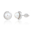13938 Stříbrné náušnice pecky šroubek říční bílá perla šperky BEALIO