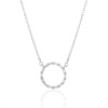 14114 Stribrny nahrdelnik zarive kolecko krouzek ciry kamen bily zirkon sperky BEALIO