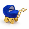 50029 dárková krabička kočárek modrá sametová šperky BEALIO
