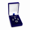 50041b dárková krabička modrá řetízek náušnice prsten sametová šperky BEALIO