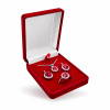 50043b dárková krabička červená řetízek náušnice prsten sametová šperky BEALIO