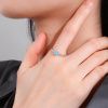 14387a Stříbrný prsten solitér kámen modrý opál šperky BEALIO