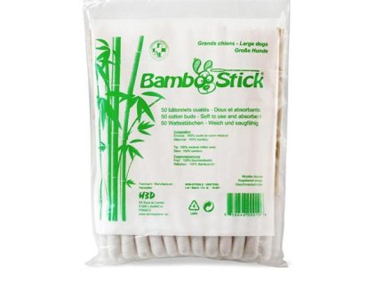Tyčinky vatové Bamboo pro čišť. uší psů 50ks L/XL