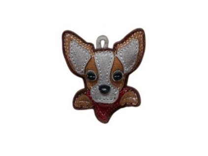 Čivava mini hračka z kůže  6,5 x 8 cm