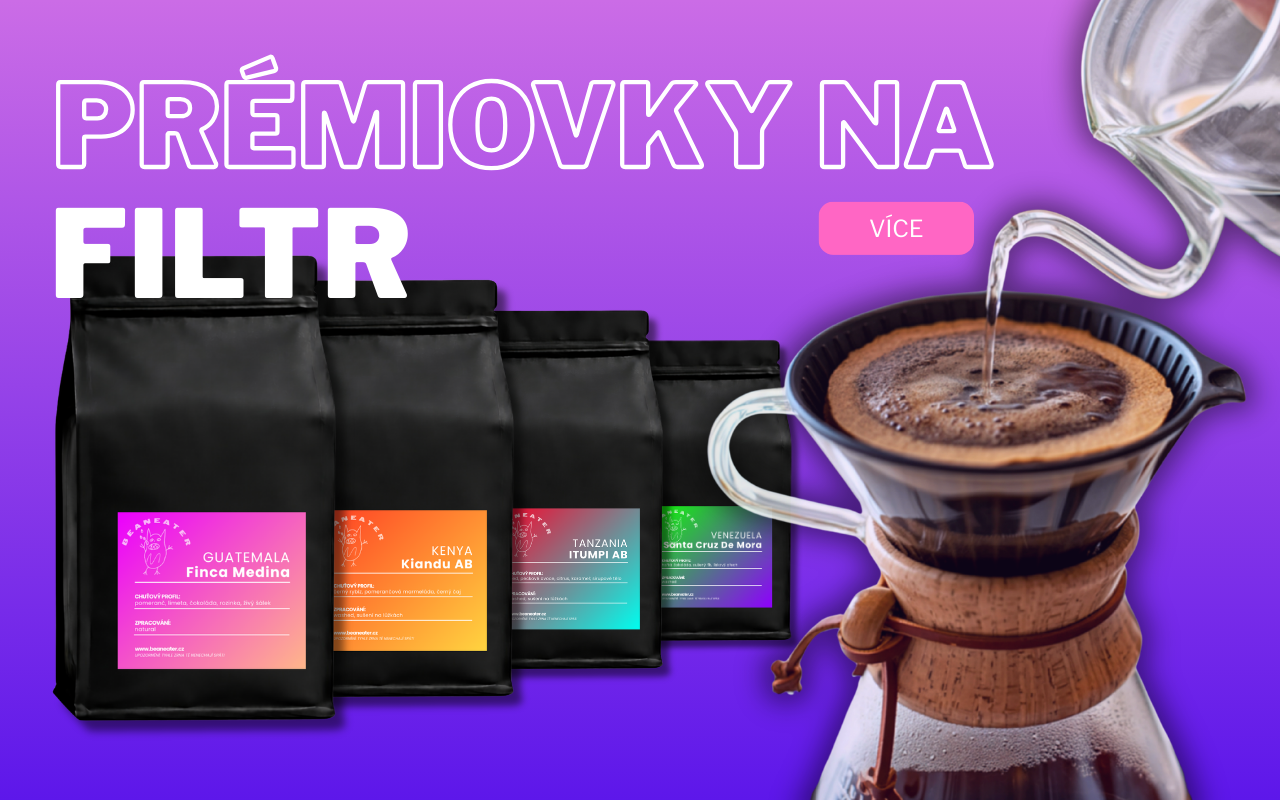 Výběrová káva na filtr BeanEater – prémiová zrnková káva pro V60, Chemex a další alternativní přípravy