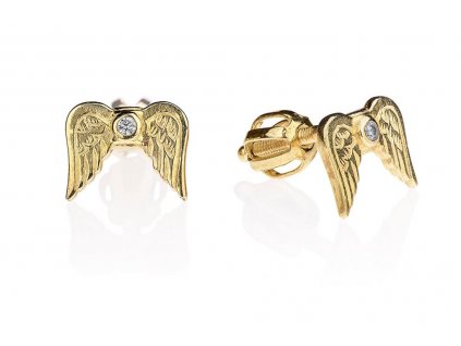 kolekce BE ANGEL®La vie -Náušničky KŘIDÉLKA se zirkonem v pozlacení