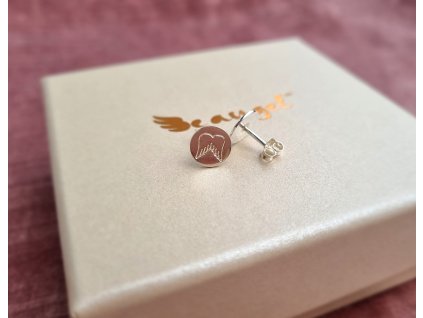 kolekce BE ANGEL® Raffiné - Náušničky s vyrytým křidélkem v rhodiovaném Ag 925/1000