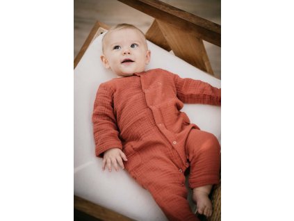 DĚTSKÝ OVERAL You&Milk MATCHY MATCHY s maminkou TERRACOTTA