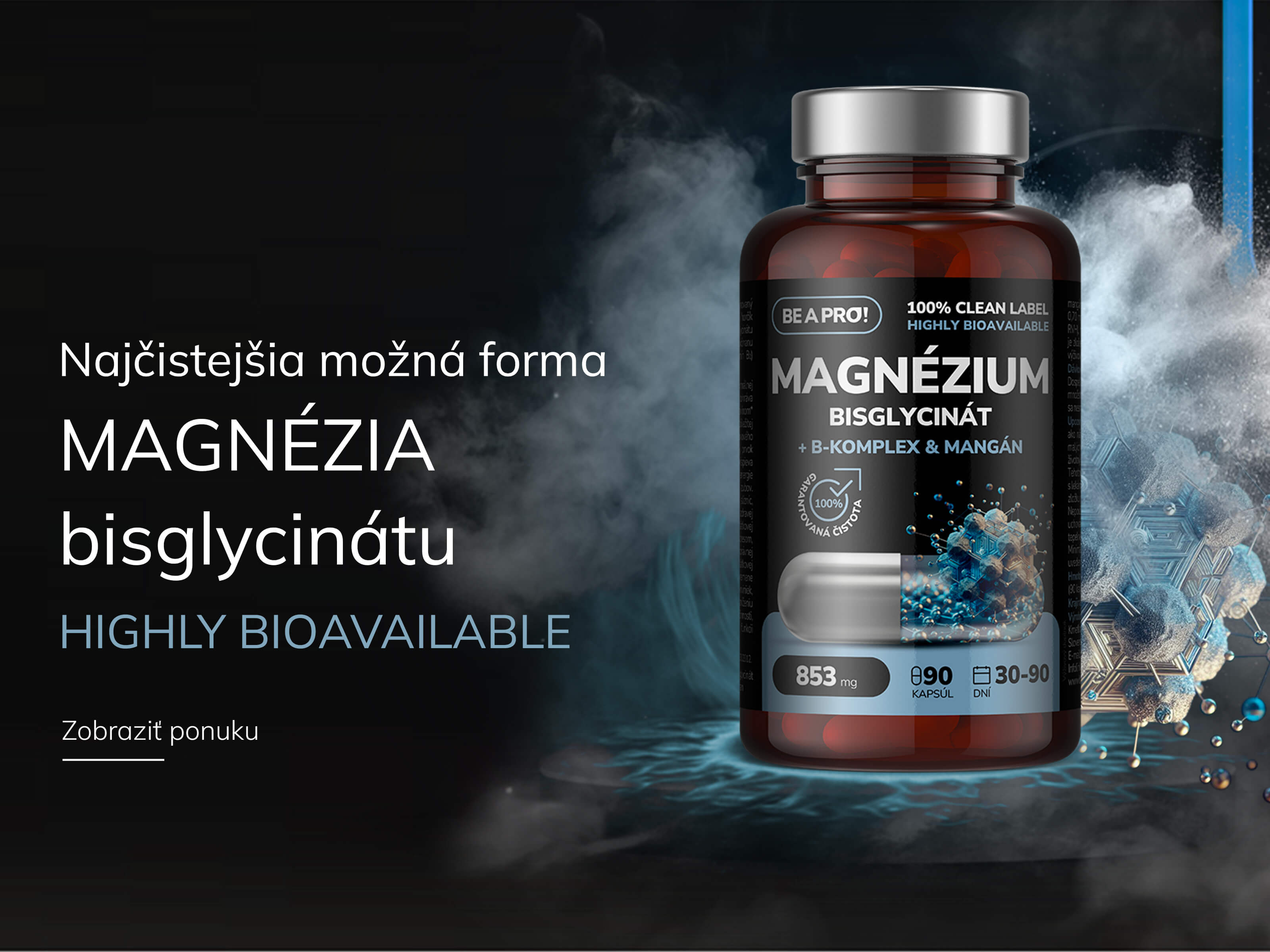 BE A PRO čisté magnézium bisglycinát banner
