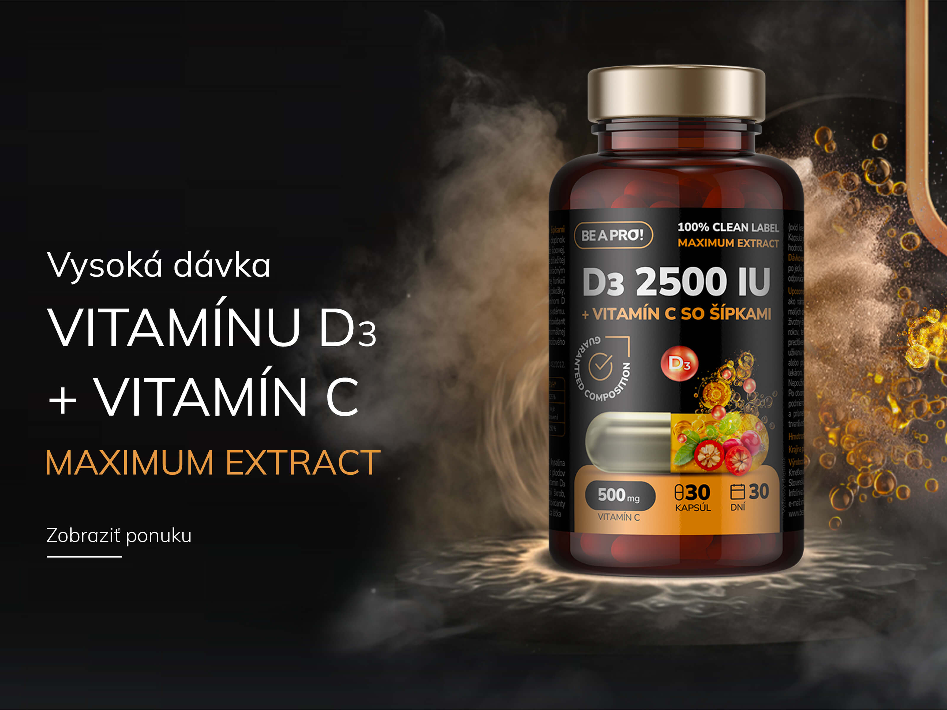 BE A PRO vitamíny C, D a šípky banner