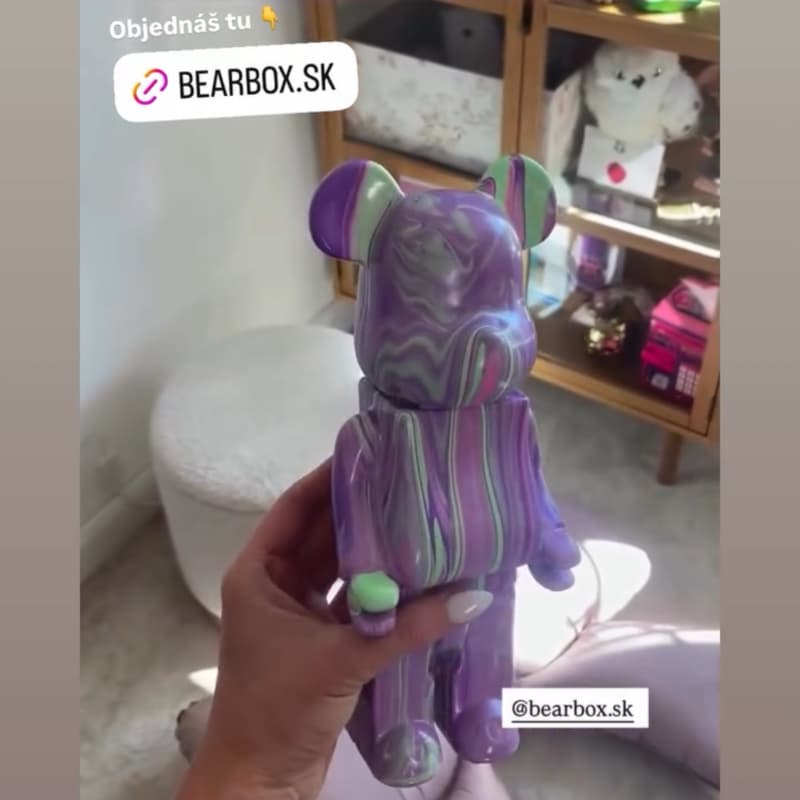 BEARBOX bear brick fialova mint green - dizajnova dekoracia