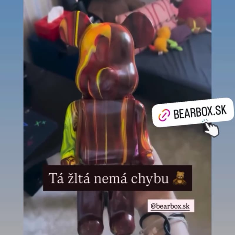 BEARBOX bear brick lemon yellow coffee - vyrazna dekoracia