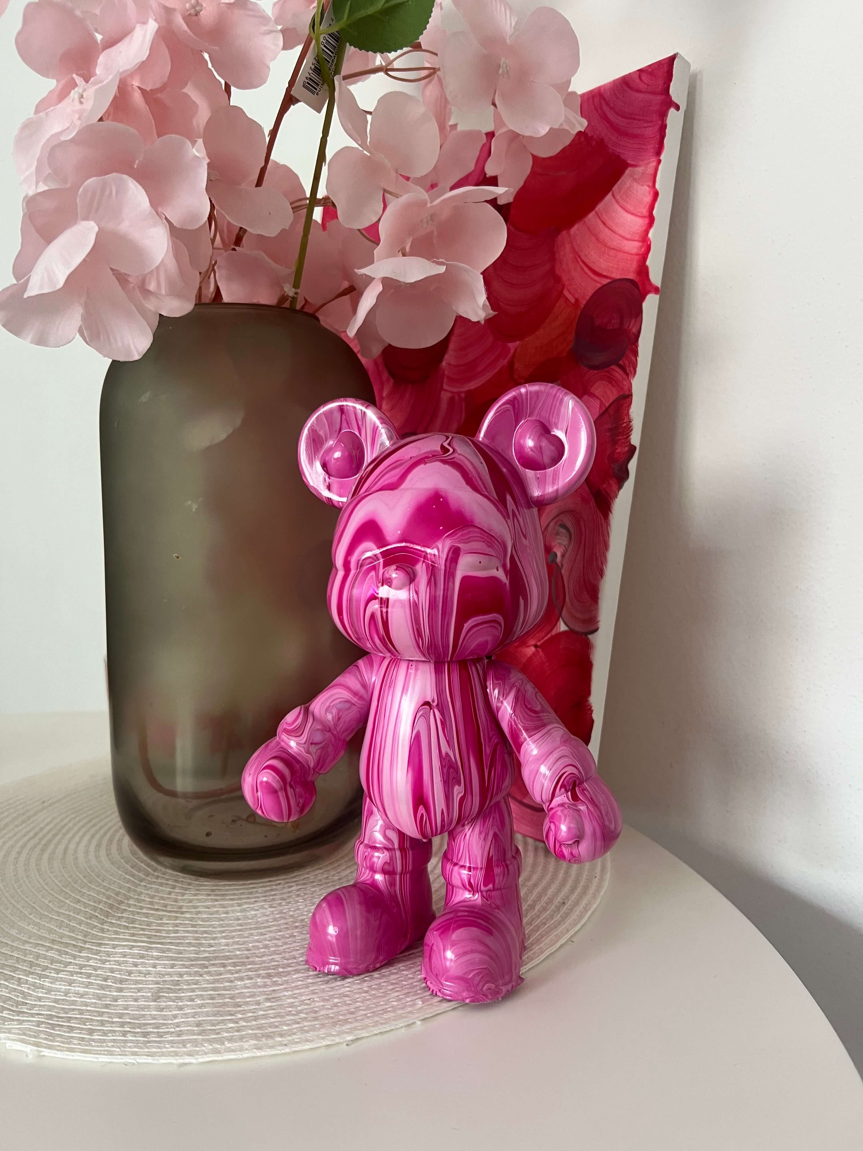 BEARBOX Bear ruzova figurka - originalny darcek k narodeninám