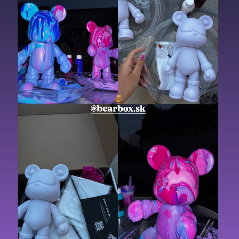 BEARBOX street bear cherry pink purple - moderna dekoracia
