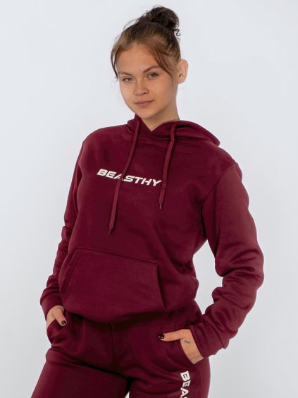 Women's hoodie BEASTHY - Burgundy