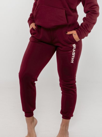 Dámské tepláky BEASTHY - Burgundy