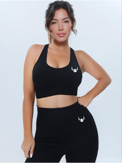Women's Ribbed Bra RIBEE- Black