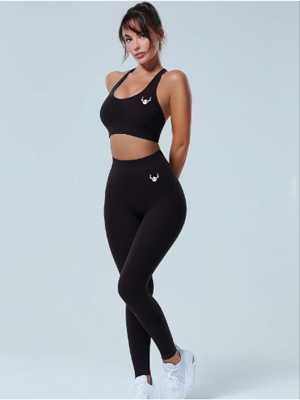 Women's Ribbed Leggings RIBEE - Black