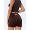 Dámske ribbed kraťasy RIBEE- Brown