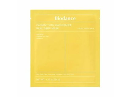 Biodance - Radiant Vita Niacinamide Real Deep Mask - Rozjasňujúca hydrogélová pleťová maska