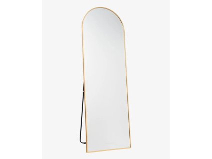 Zrkadlo s kovovým rámom - Zlaté - samostatne stojace / závesné - 162x53 cm