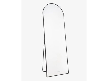 Zrkadlo s kovovým rámom - Čierne - samostatne stojace / závesné - 162x53 cm