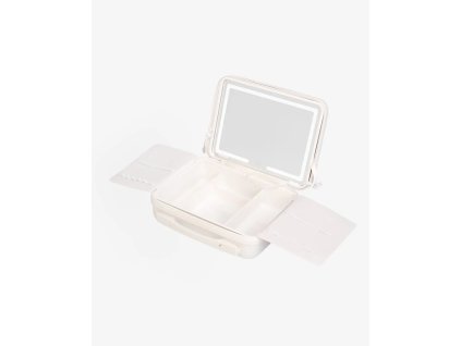 Cestovný kozmetický kufrík so zrkadlom a LED svetlom - na makeup a šperky
