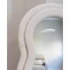 Art deco moderné zrkadlo - Biele - s vlnitým plyšovým rámom - 160x60 cm