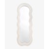 Art deco moderné zrkadlo - Biele - s vlnitým plyšovým rámom - 160x60 cm