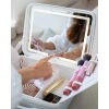 Cestovný kozmetický kufrík so zrkadlom a LED svetlom - na makeup a šperky