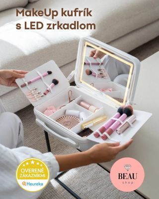 Make-up vždy po ruke ✨ Tento kozmetický kufrík so zrkadlom a LED osvetlením je ideálny spoločník doma aj na cestách 💄....