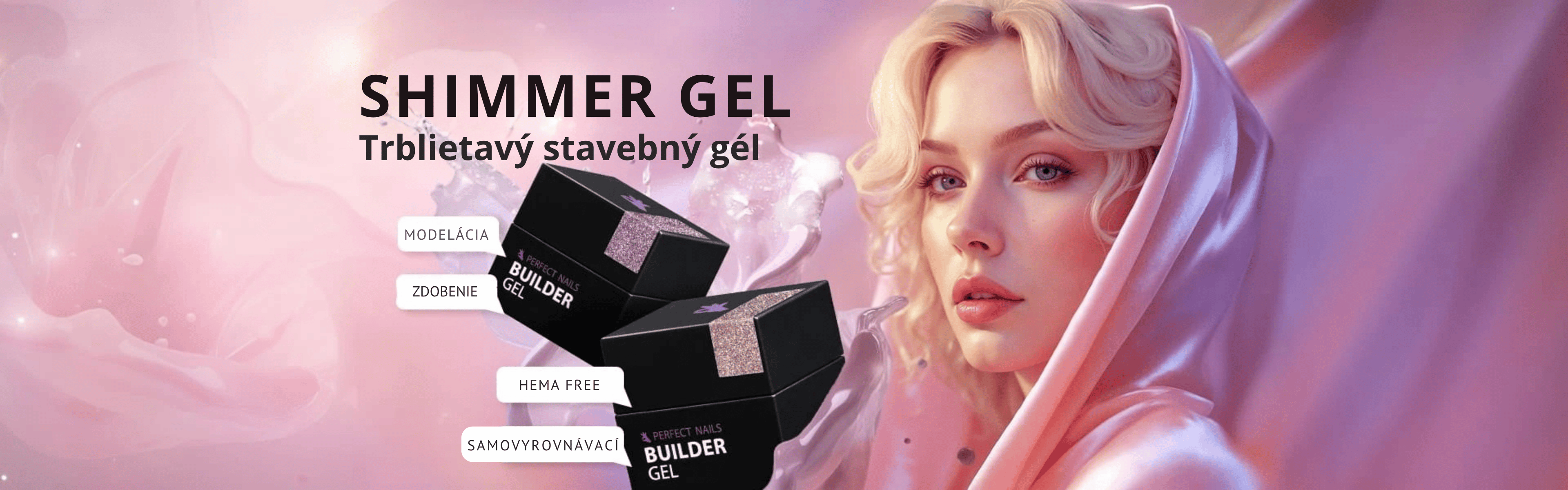 Perfect Nails Shimmer Gel trblietavý stavebný gél