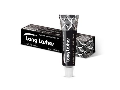 Long Lashes farba na obočie a mihalnice - čierna, 15 ml