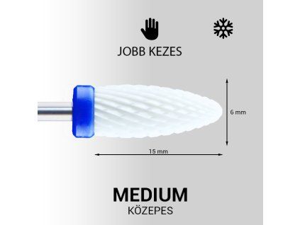 Pearl Nails keramická brúsna fréza Flame/Plameň pre pravákov medium, 1 ks