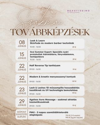 Készen állsz arra, hogy júniusban magasabb szintre emeld a szalonod szolgáltatásait? 🚀 A Beautissimo elhozta neked a...