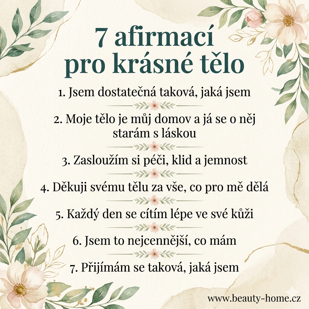 Seznam afirmací pro lásku k tělu a každodenní péči o sebe