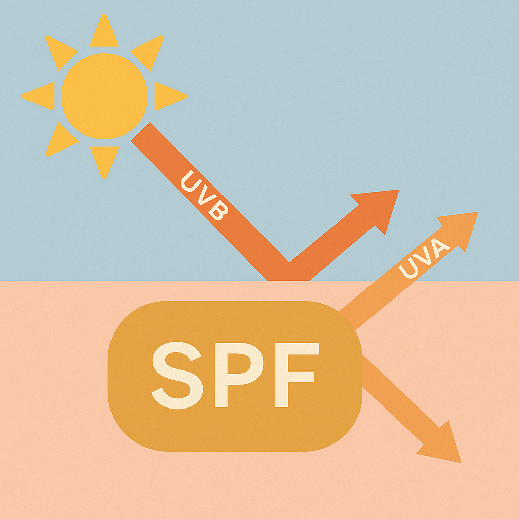 Grafické znázornění SPF a ochrany proti UV záření