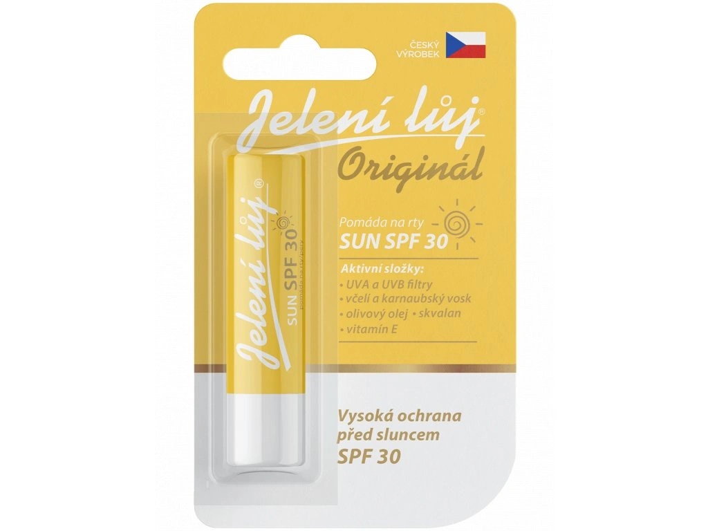 Jelení lůj na rty s SPF 30 – ochrana rtů před sluncem