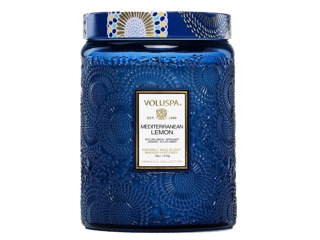 Voluspa Mediterranean Lemon – luxusní vonná svíčka ve skle s výdrží 100 hodin