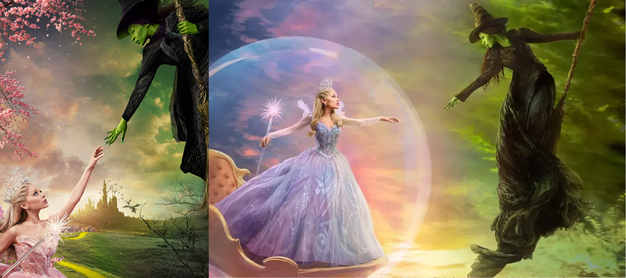 Filmová inšpirácia kolekcie Voluspa Wicked – kontrast Glindy a Elphaby, svetlo a tieň prepojené v jednom príbehu.