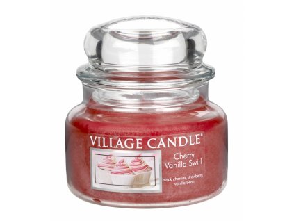 VILLAGE CANDLE vonná svíčka ve skle Cherry Vanilla Swirl, malá