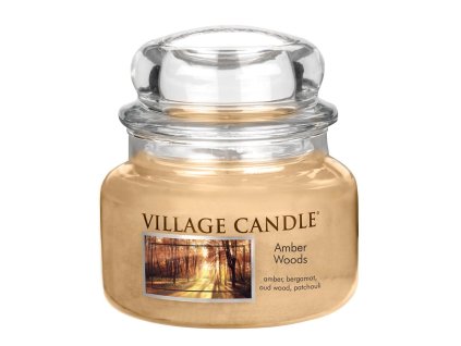 VILLAGE CANDLE vonná svíčka ve skle Amber Woods, malá