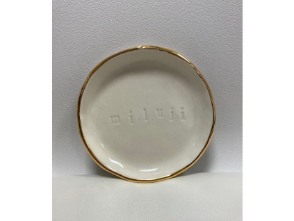 LVICE V PORCELÁNU smetanový porcelánový mini talířek Miluji