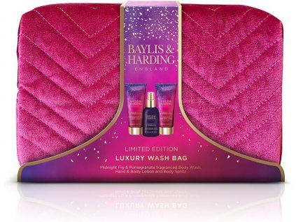 Baylis & Harding – Dárková sada péče o tělo v kosmetické taštičce Fík a Granátové Jablko, 3ks
