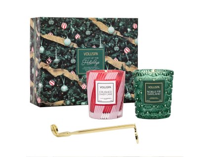 Voluspa – Luxusní dárková sada vonných svíček ve skle Light up the Holidays, 3ks