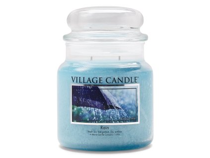Vonná svíčka Village Candle Rain střední velikost v modré skleněné dóze