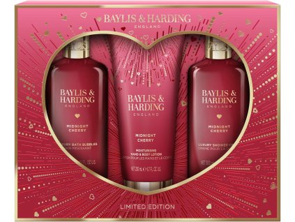 Baylis & Harding Midnight Cherry – dárková sada s pěnou do koupele, sprchovým krémem a tělovým mlékem