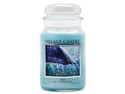 Vonná svíčka Village Candle Rain v modré skleněné dóze