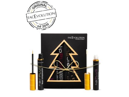 Vánoční dárková sada hairPLUS s růstovým sérem na řasy a lipPLUS BOOSTER